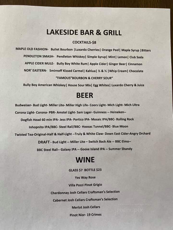 Lakeside Bar & Grill - Lanesborough, MA