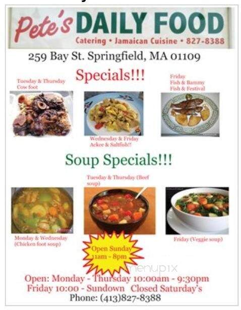Pete's Daily Food - Springfield, MA menu_pic