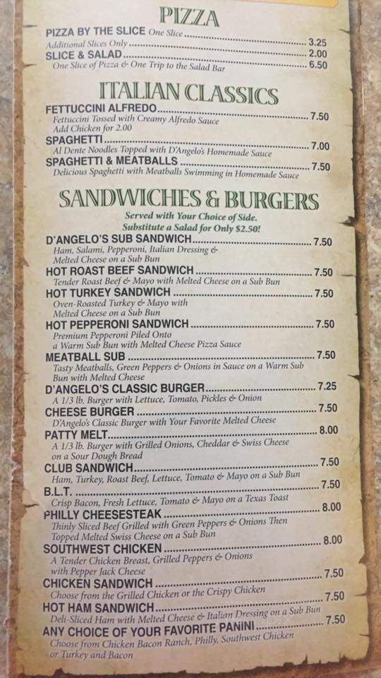 D'Angelo's Pizzeria - Erie, KS menu_pic