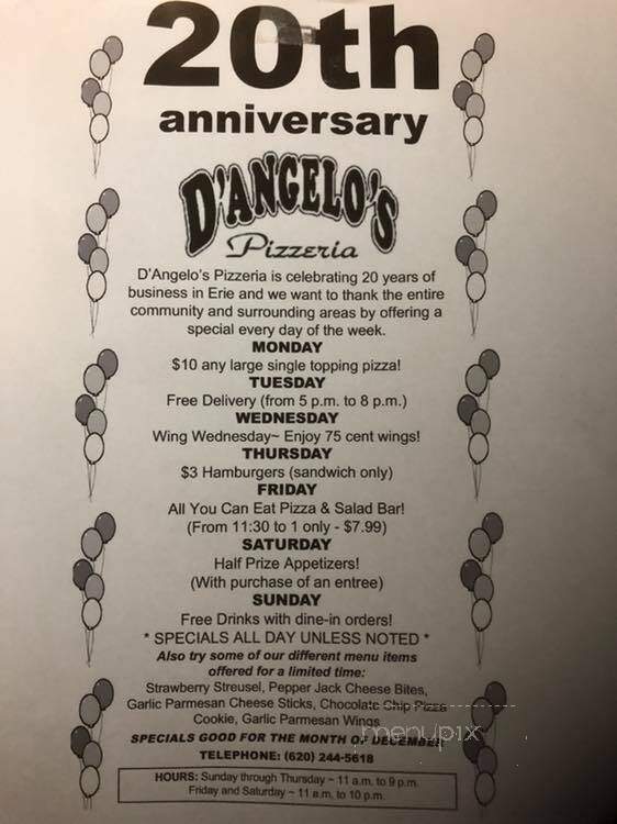 D'Angelo's Pizzeria - Erie, KS menu_pic