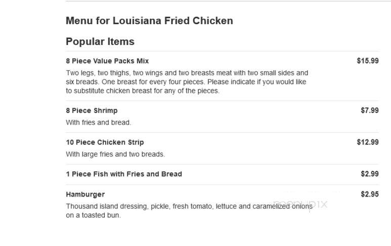 Louisiana Fried Chicken - San Bernardino, CA