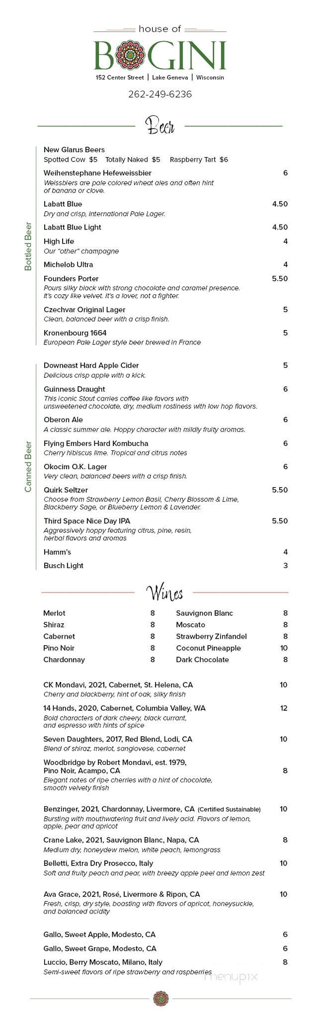 House of Bogini - Lake Geneva, WI menu_pic