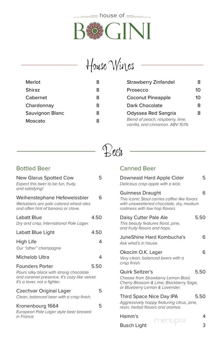 House of Bogini - Lake Geneva, WI menu_pic