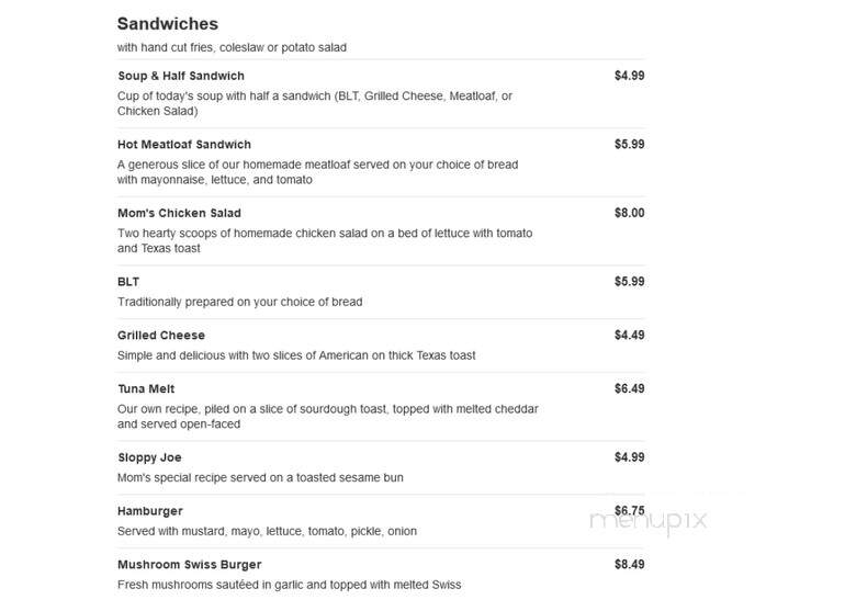 Bette's Kitchen - Manderson-White Horse Creek, SD menu_pic