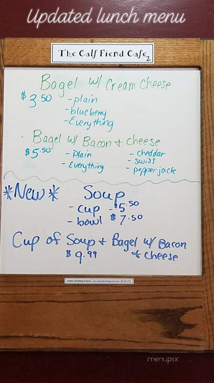 Calf Fiend Cafe - Redwood Falls, MN menu_pic