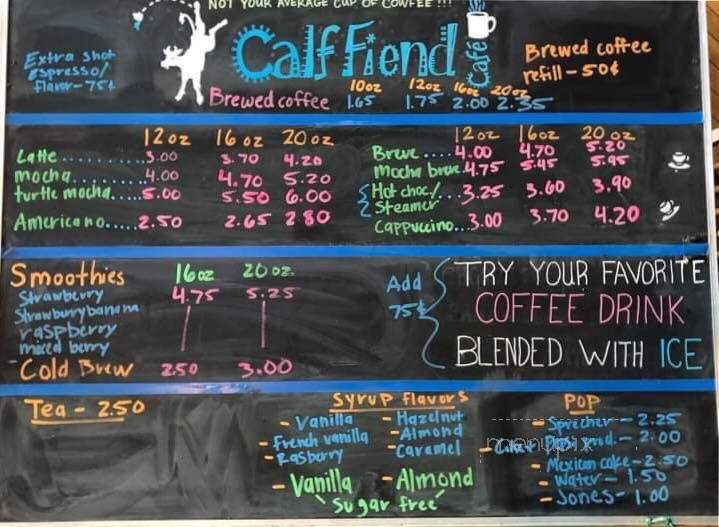 Calf Fiend Cafe - Redwood Falls, MN menu_pic