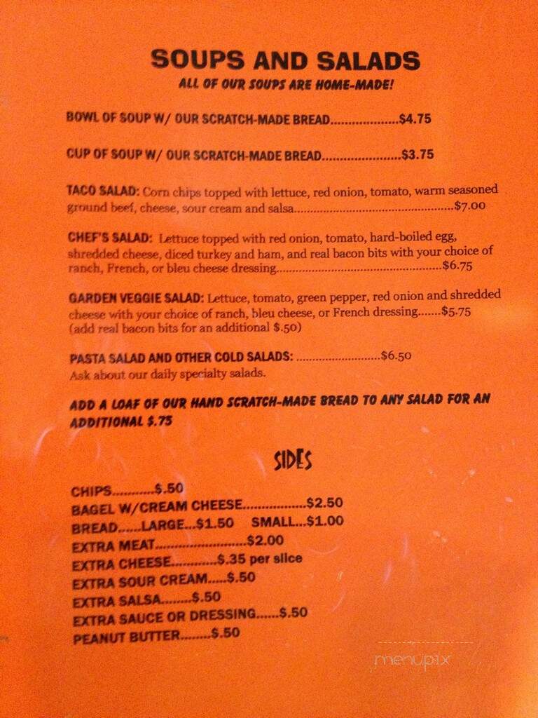 Calf Fiend Cafe - Redwood Falls, MN menu_pic
