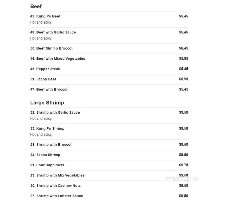 Sun Sing Express Chinese Food - Concord, NC menu_pic