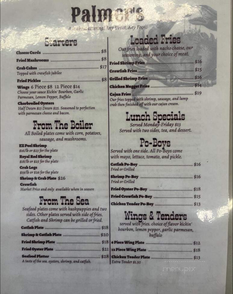 Palmers - Vicksburg, MS menu_pic