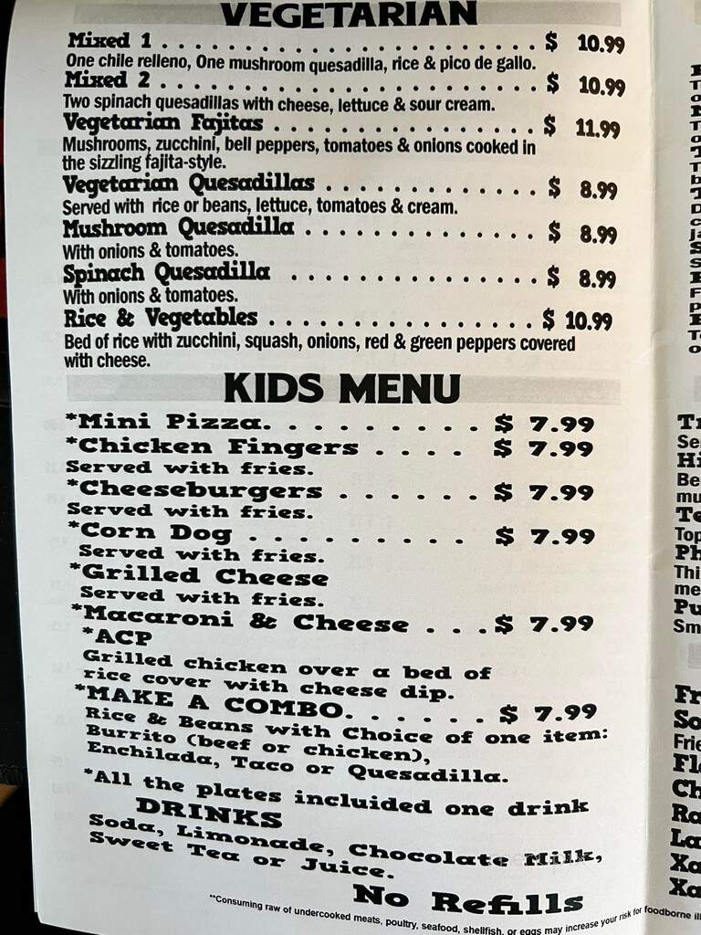 Tequila's Sports Bar and Grill - Martinsville, VA menu_pic