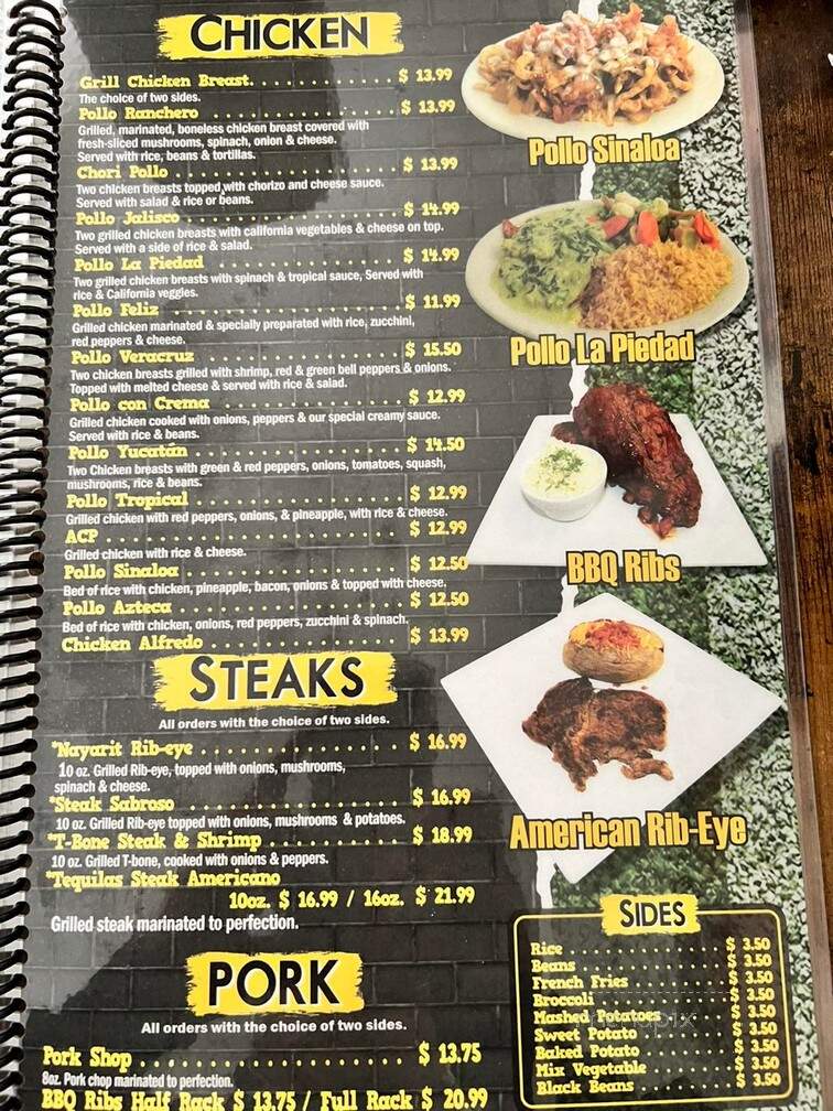 Tequila's Sports Bar and Grill - Martinsville, VA menu_pic