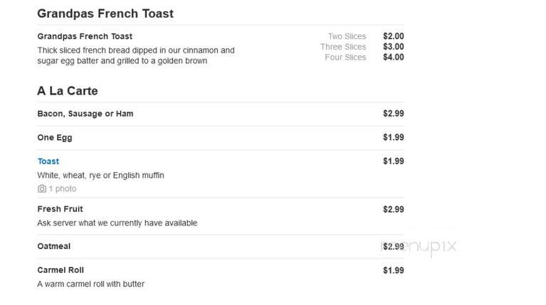 Duck In and Eat Restaurant - Blackduck, MN menu_pic