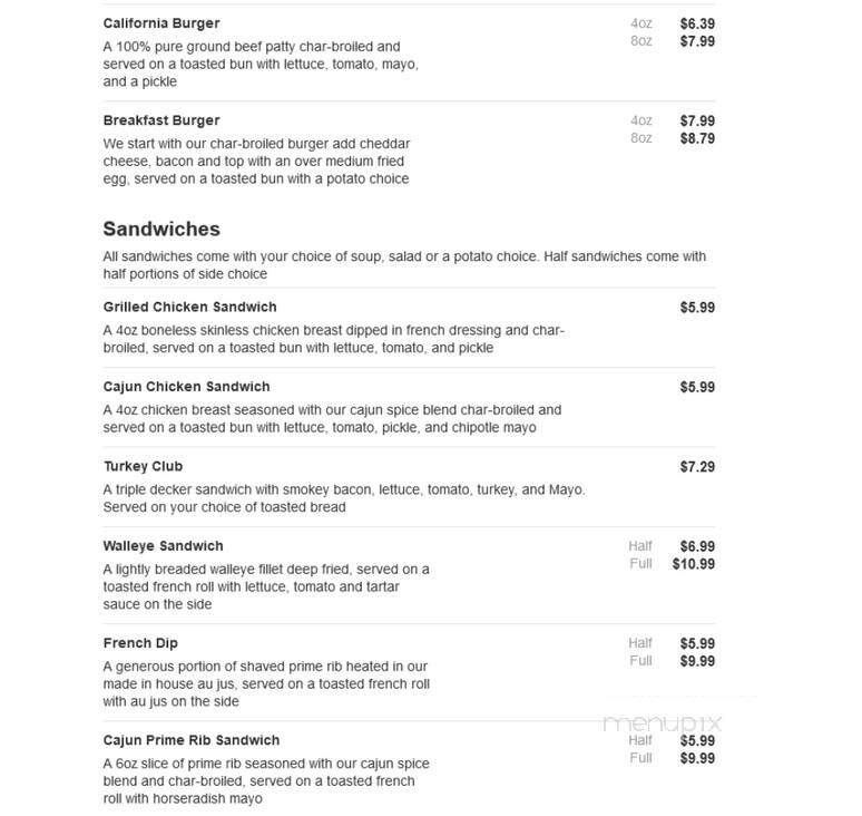 Duck In and Eat Restaurant - Blackduck, MN menu_pic