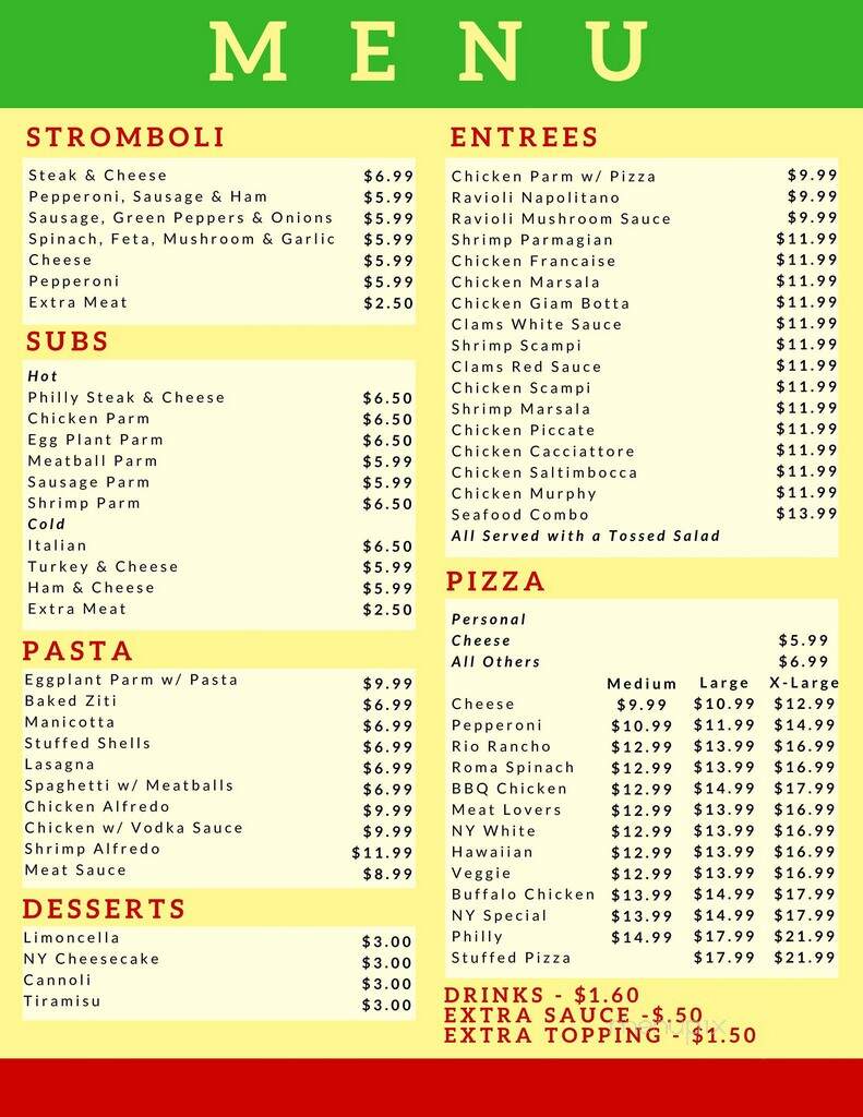 Franco's NY Pizza & Subs - Whiteville, NC menu_pic