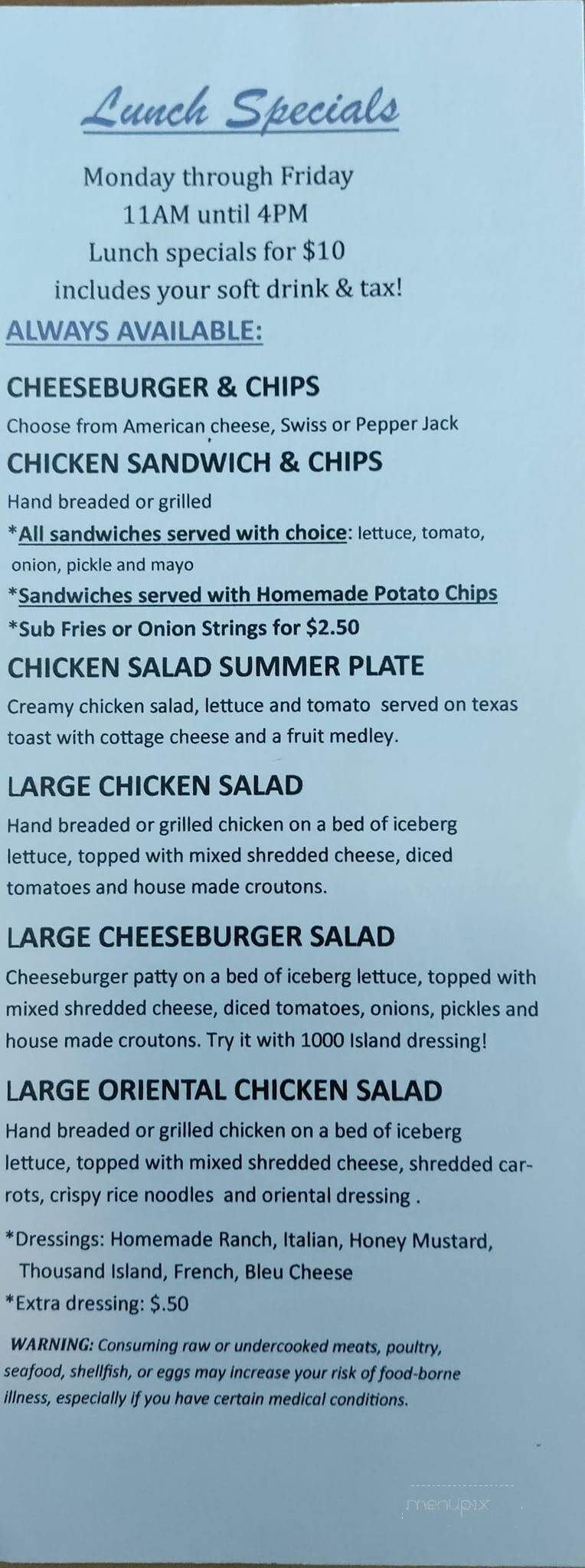 Bert & Den's Grille - Indianapolis, IN menu_pic