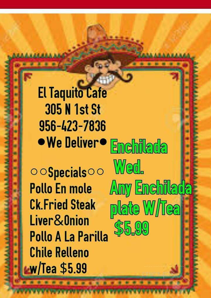 El Taquito Cafe - Harlingen, TX menu_pic