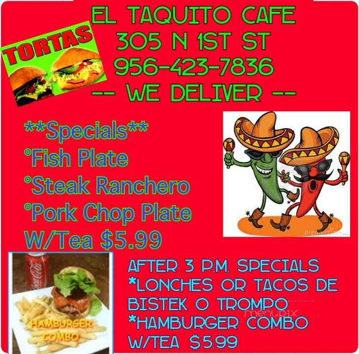 El Taquito Cafe - Harlingen, TX menu_pic