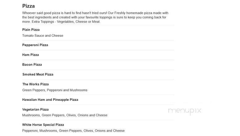 White Horse Bar & Grill - Johnson, NE menu_pic
