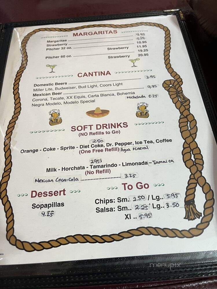 El Vaquero Restaurant - Houston, TX menu_pic