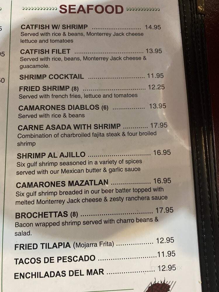 El Vaquero Restaurant - Houston, TX menu_pic