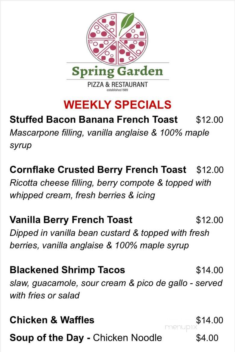 Spring Garden Restaurant - Philadelphia, PA menu_pic