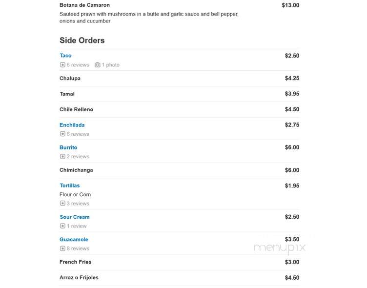 La Palma - Hermiston, OR menu_pic