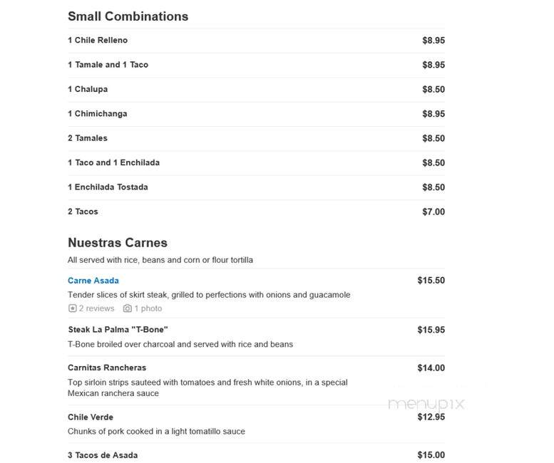 La Palma - Hermiston, OR menu_pic