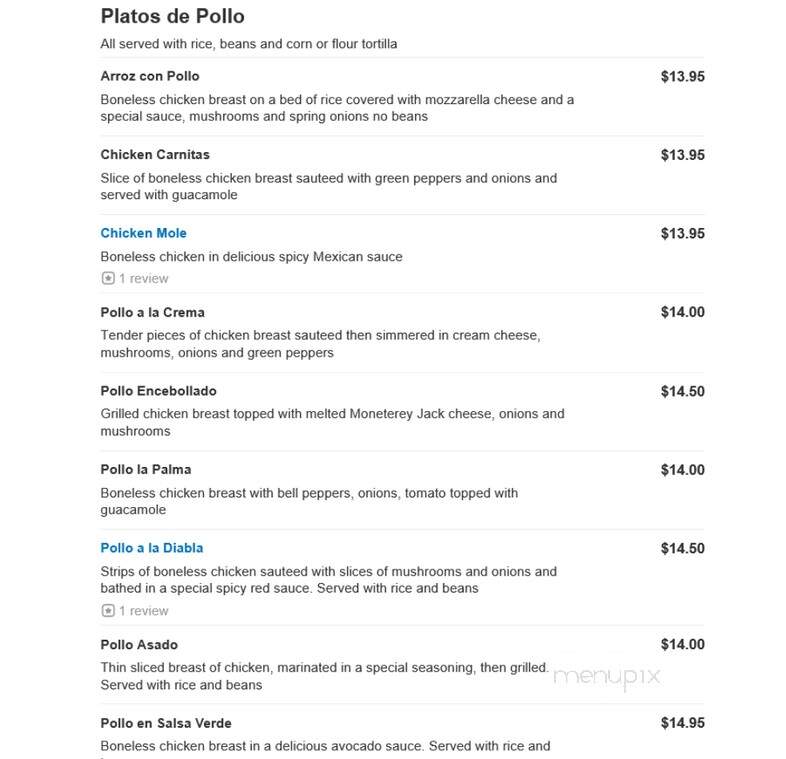 La Palma - Hermiston, OR menu_pic
