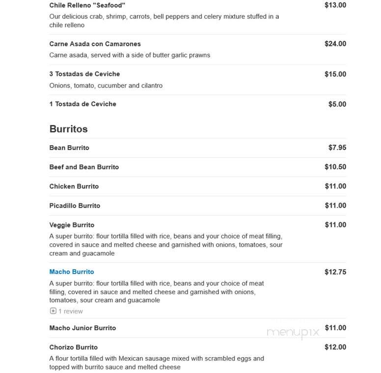 La Palma - Hermiston, OR menu_pic