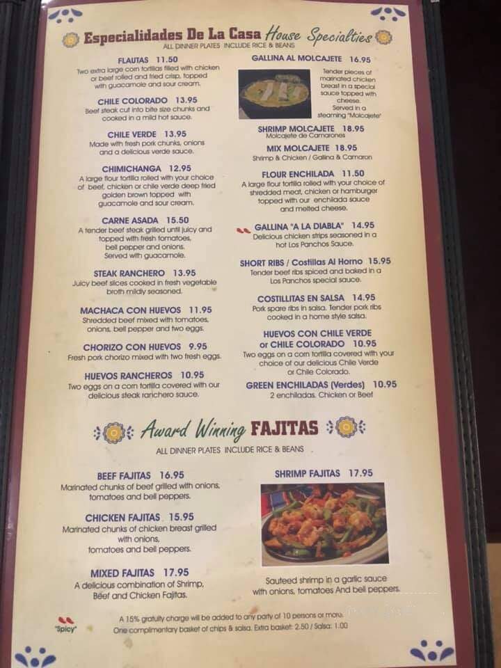 Los Panchos Mexican Restaurant - Fresno, CA menu_pic