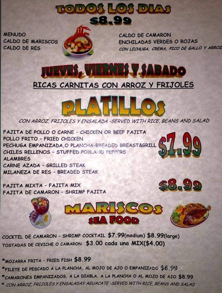 El Rinconcito - Albertville, AL menu_pic