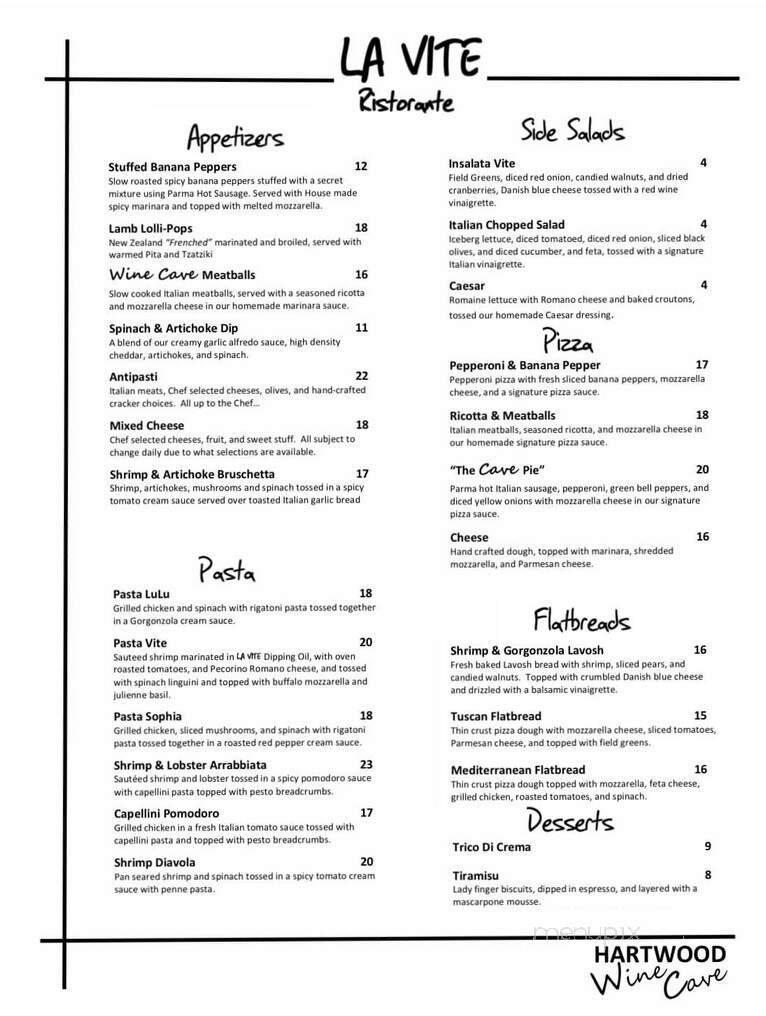 La Vite Ristorante - Russellton, PA menu_pic
