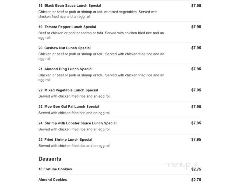 Jade's Garden - Plano, IL menu_pic