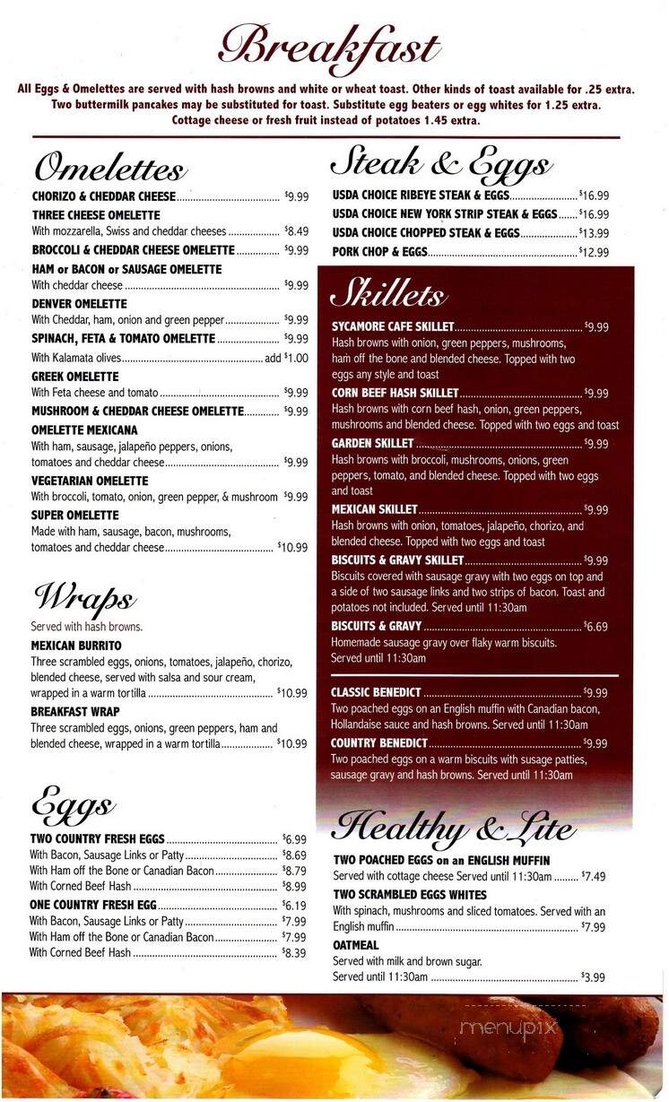 Sycamore Cafe - Sycamore, IL menu_pic