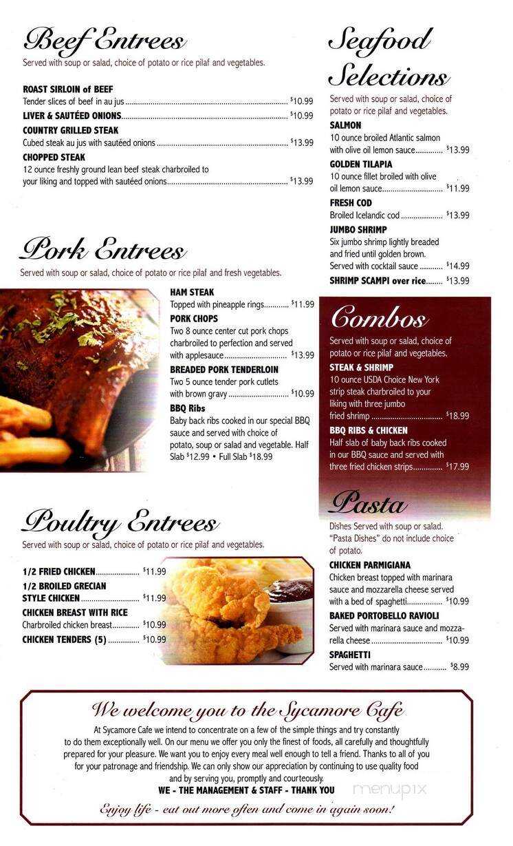 Sycamore Cafe - Sycamore, IL menu_pic
