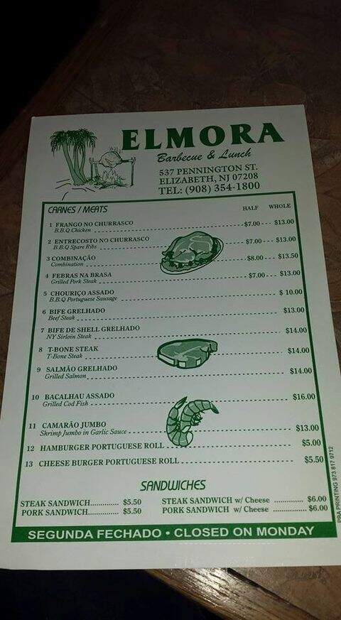 Elmora Barbecue - Elizabeth, NJ menu_pic