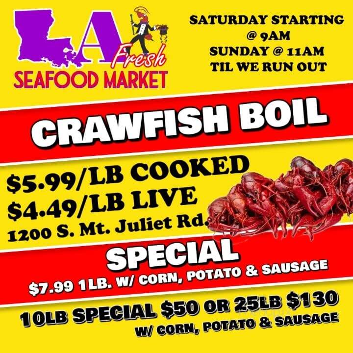 Louisiana Fresh Seafood - Mt. Juliet, TN menu_pic