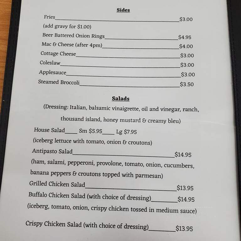 Prevo's Diner - Canastota, NY menu_pic