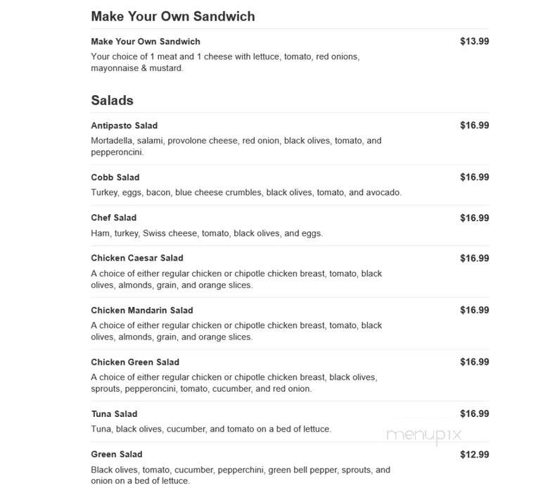 Jet Stream Deli - Palm Springs, CA menu_pic