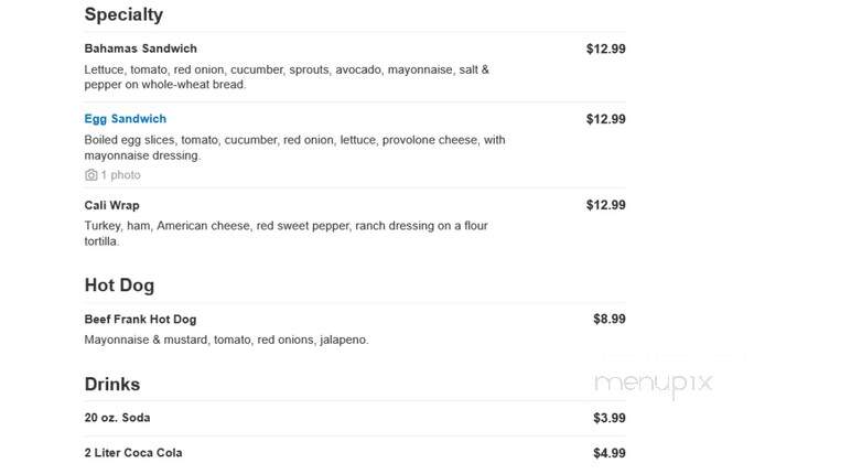 Jet Stream Deli - Palm Springs, CA menu_pic