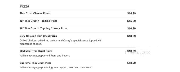 Carey Tavern - Westfield, IN menu_pic