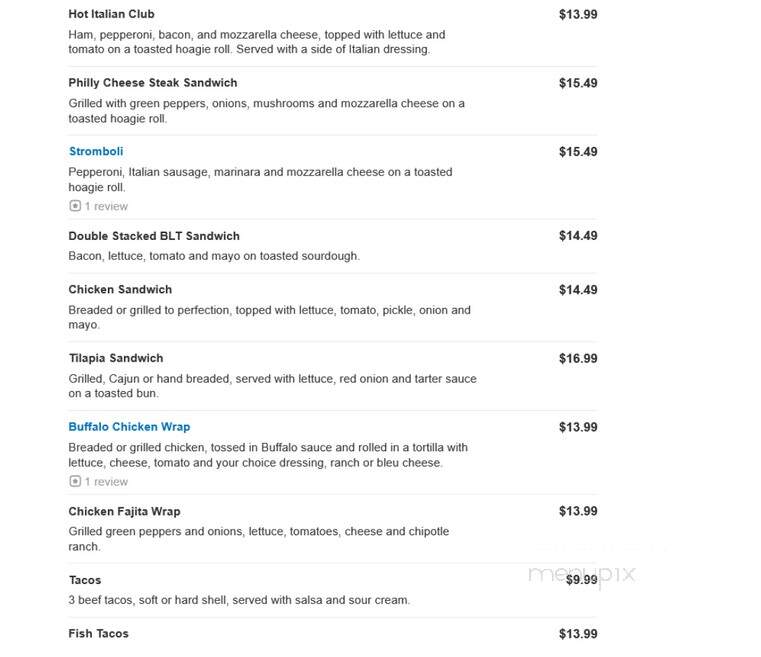 Carey Tavern - Westfield, IN menu_pic