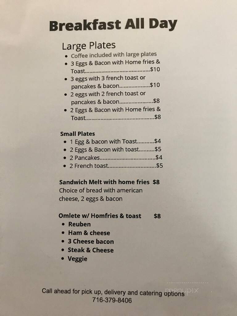Clubhouse Restaurant - Olean, NY menu_pic