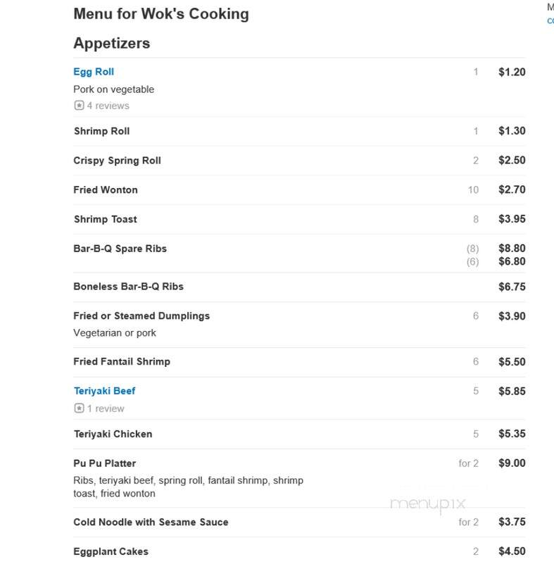Wok's Cooking - Feasterville Trevose, PA menu_pic