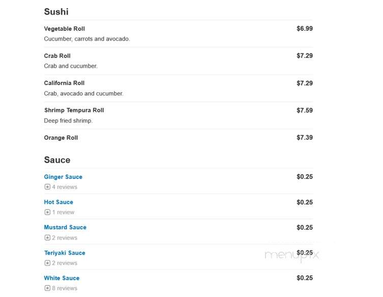 Japan Express - Durham, NC menu_pic