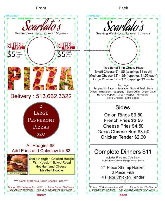 Scarlato's Pizzeria - Cincinnati, OH menu_pic