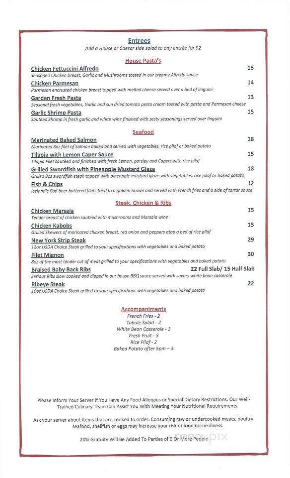 Riparian Grille - Troy, MI menu_pic