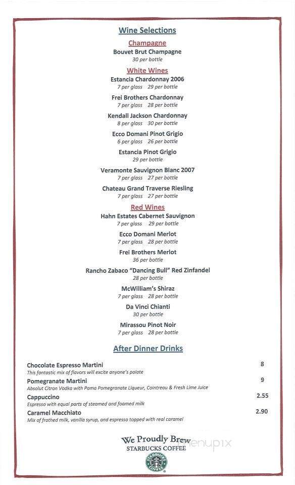 Riparian Grille - Troy, MI menu_pic