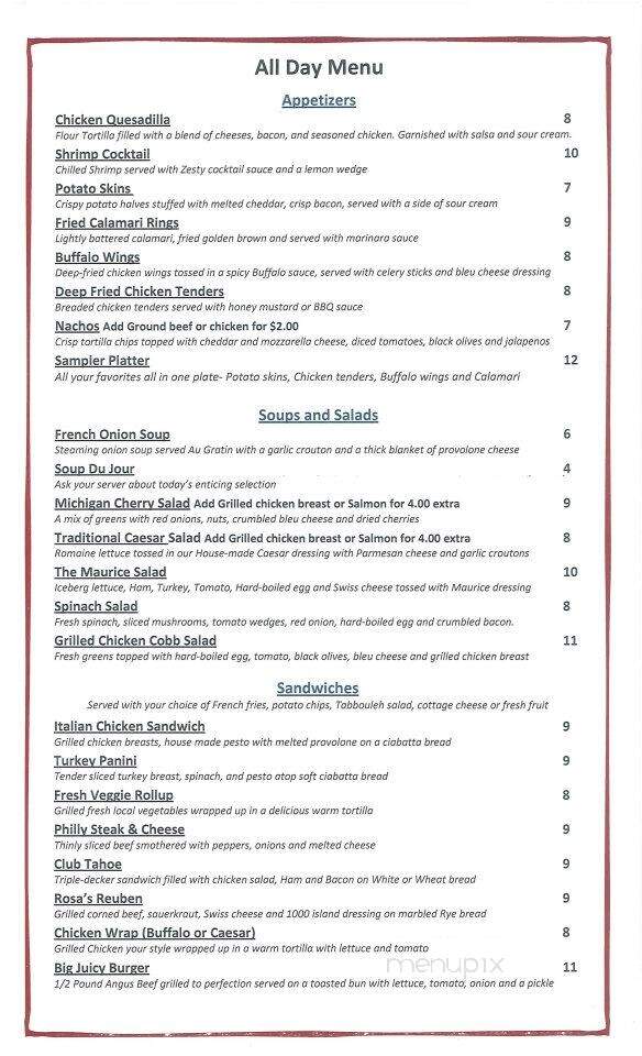Riparian Grille - Troy, MI menu_pic
