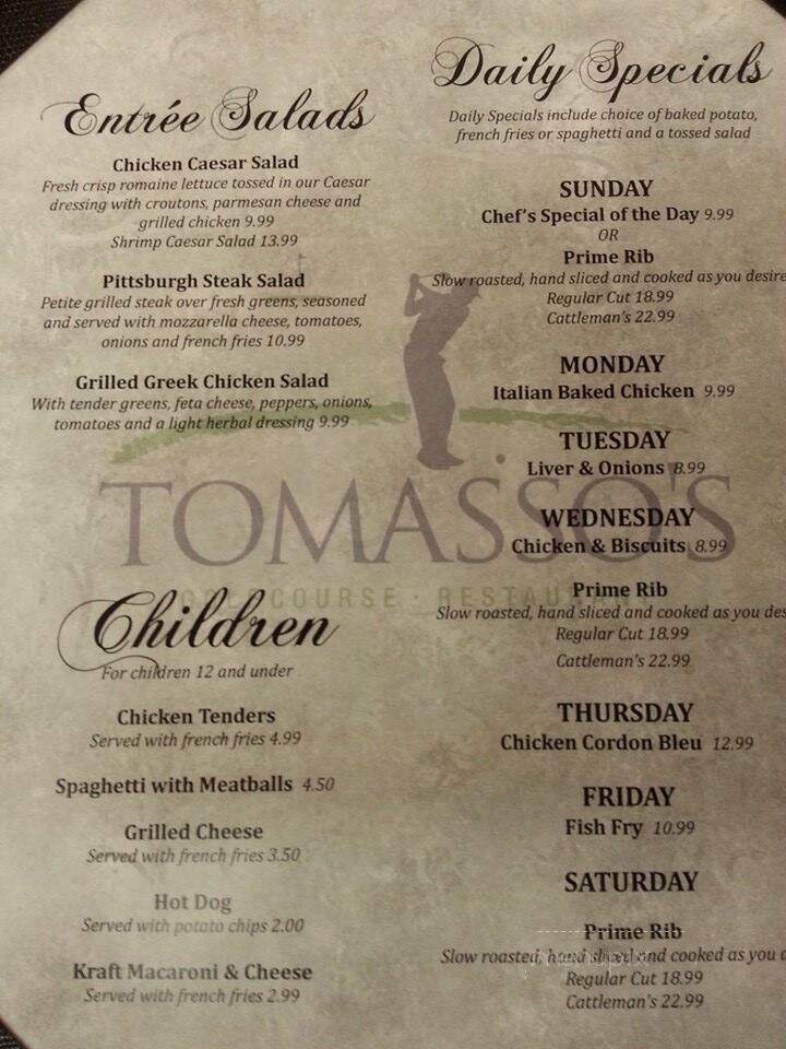 Tomassoc Restaurant - Waverly, NY menu_pic